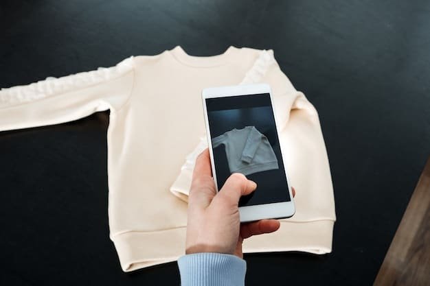 A close-up of a Shein kids' clothing size chart on a smartphone screen, with key measurements like chest, waist, and height highlighted. A hand points to the specific measurements, indicating how to read and interpret the chart.