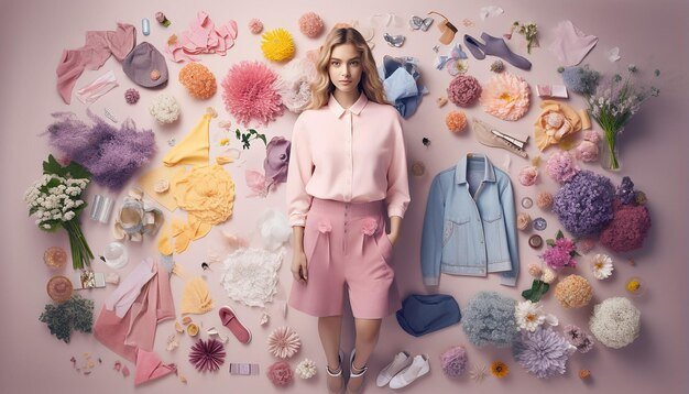 A collage of different Shein plus-size outfits showcasing various current trends like floral prints, pastel colors, and comfortable, flowy fabrics. The outfits are styled for different occasions, demonstrating versatility.