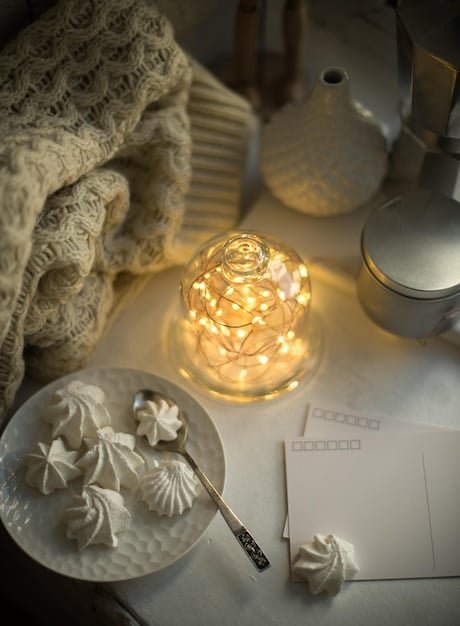 A cozy bedroom setup featuring Shein bedding, fairy lights, and wall stickers, creating a dreamy and relaxing atmosphere.