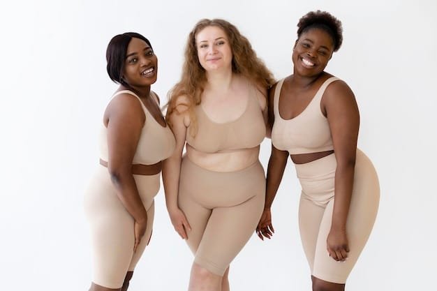 A diverse group of women of different body types and skin tones, each wearing a different style of Shein lingerie. The image conveys inclusivity and celebrates body positivity, showcasing the variety and versatility of Shein's lingerie collection.